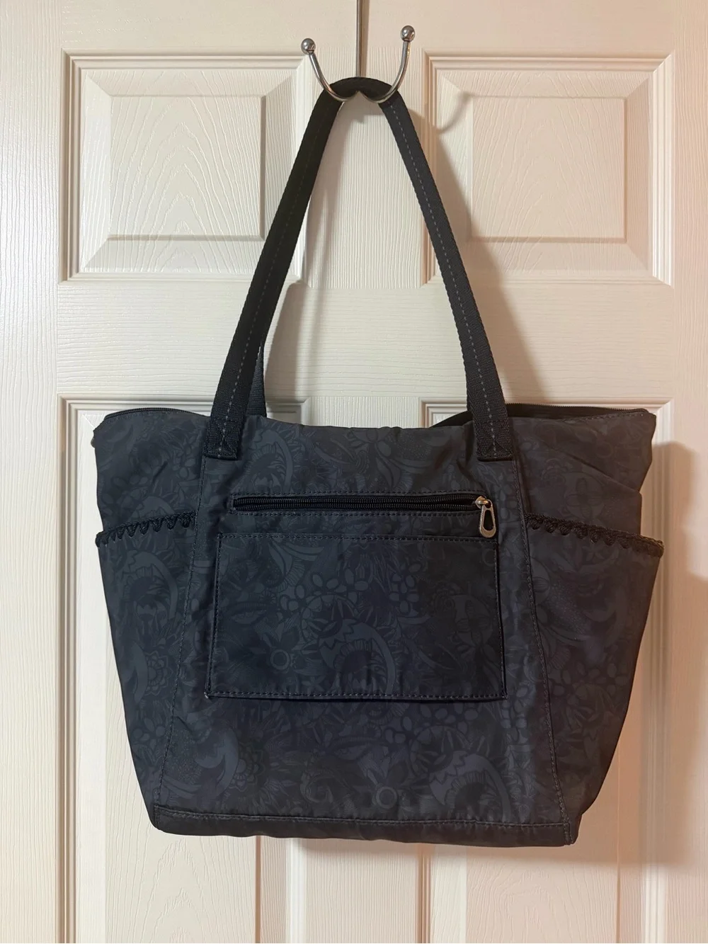 Sakroots Tacoma Tote in the "Black Spirit Desert" print. - Picture 3 of 10